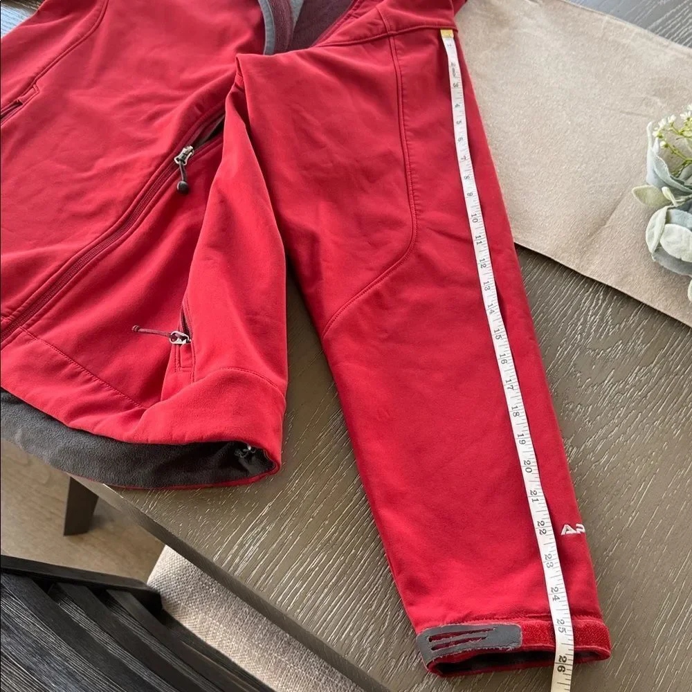 The North Face APEX Softshell Men's Red Performance Jacket Zipper Up Size L GUC